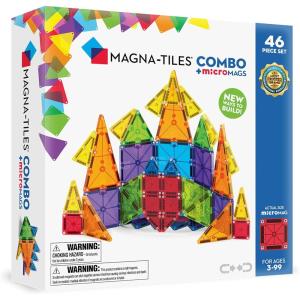 image:imageMagnaTiles Combo 46Piece Magnetic Construction Set The Original Magnetic Building Brand46pc