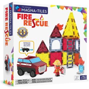 image:imageMagnaTiles Fire Rescue 27Piece Magnetic Construction Set The Original Magnetic Building Brand