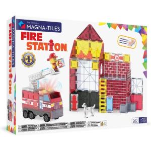 image:imageMagnaTiles Fire Station 50Piece Magnetic Construction Set The Original Magnetic Building Brand