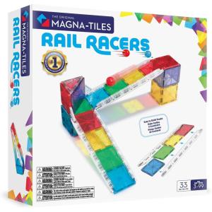 image:imageMagnaTiles Rail Racers 33Piece Magnetic Construction Set The Original Magnetic Building Brand33Piece