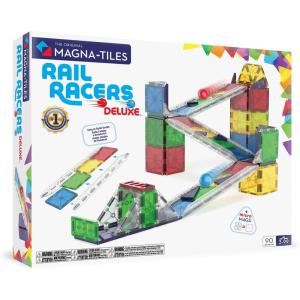 image:imageMagnaTiles Rail Racers 33Piece Magnetic Construction Set The Original Magnetic Building Brand90Piece