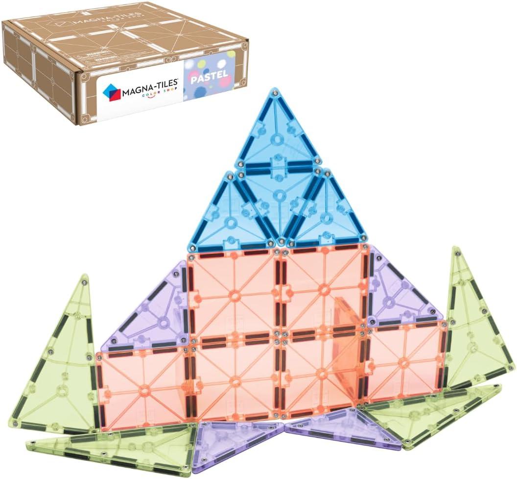 image:imageMagnaTiles Color Shop NEON 20Piece Magnetic Construction Set The Original Magnetic Building BrandPastel